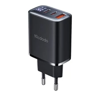 Mcdodo CH-2180 2xUSB-C + USB-A, 30W mains charger with display (black)