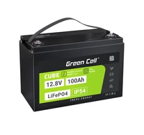 Green Cell LFPGC12V100AH CUBE Akkumulátor LiFePO4 100Ah 12.8V 1280Wh Lítium-vas-foszfát hoz Fotovoltaikus rendszerek, Lakókocsik, Csónakok