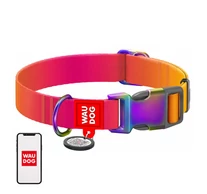 Nylon nyakörv QR kóddal WAUDOG 15 mm széles, 25-35 cm hosszú, narancssárga színű