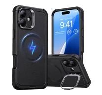 Cyber Tough (HaloLock) ESR case with stand for iPhone 16 (black)