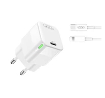 Fali töltő XO CE06, 30W, USB-C, Lightning kábellel