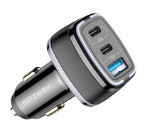 BlitzWolf BW-BC4 3 portos USB PD autós töltő, 115W