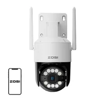 ZOSI C296 WiFi 8MP dual Pan Tilt IP66 kültéri kamera + 32GB microSD kártya