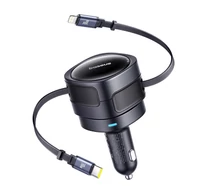 Baseus Enjoyment Max autós töltő USB-C + villámkábelekkel 60W Fekete