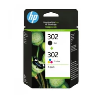 HP 302 2-pack Black/Tri-colour Original Ink Cartridges tintapatron 2 db Eredeti Standard teljesítmény Fekete, Cián, Magenta, Sárga