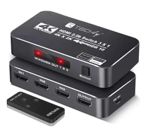 Techly IDATA HDMI2-4K3160B HDMI 2.0b 3x1 4K60Hz kapcsoló távirányítóval