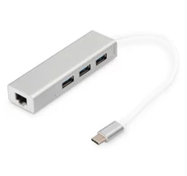Digitus DA-70255 dokkoló állomás és port replikátor USB 3.2 Gen 1 (3.1 Gen 1) Type-C Szürke, Fehér