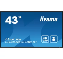 iiyama LH4365UHSB-B1 tartalomszolgáltató (signage) kijelző Kioszk formatervezés 108 cm (42.5") LED Wi-Fi 800 cd/m² 4K Ultra HD Fekete Beépített processzor Andro