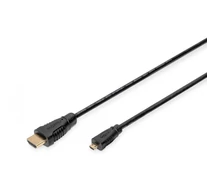 Digitus AK-330115-010-S HDMI kábel 1 M HDMI D-típus (Micro) HDMI A-típus (Standard) Fekete