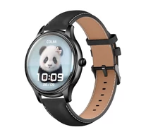 COLMI L28 okosóra (fekete szilikon + fekete bőr szíj)