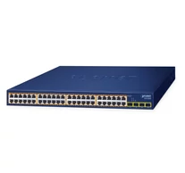 PLANET 48-Port 10/100/1000T 802.3at GSW-5240HP Beállítást nem igénylő (unmanaged) Gigabit Ethernet (10/100/1000) Ethernet-áramellátás (PoE) támogatása 1U Kék