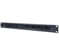 19" Cable Entry Panel - 1U - with Brush Insert - Black - Black - Steel - 1U - 48.3 cm (19") - 15 mm - 483 mm
