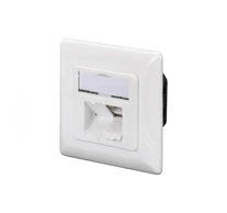 Fali aljzat 2x RJ45, árnyékolt, LSA, cat.5e, címke mező, porálló, fehér