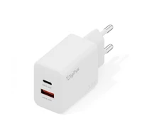Digitus DA-10301 GaN II fali töltő 30W | 1x USB-C, 1x USB-A | PD 3.0, QC 3.0 | Fehér