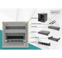 Digitus DN-10-SET-1-B állvány 6U Falra szerelhető állvány Fekete