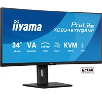 iiyama XCB3497WQSNP-B1 34 hüvelykes UW ívelt VA-panel 3440x1440 120Hz 350cd/m2 04ms Hangszórók USB-C dokkoló DisplayPort 2xHDMI