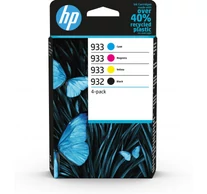 HP 933 4-Pack CMY(3)/932 Black Original Ink Cartridge Combo tintapatron 4 db Standard teljesítmény Fekete, Cián, Magenta, Sárga
