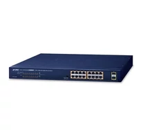 PLANET GSW-1820HP hálózati kapcsoló Beállítást nem igénylő (unmanaged) Gigabit Ethernet (10/100/1000) Ethernet-áramellátás (PoE) támogatása 1U Kék