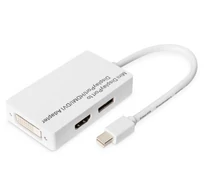 DisplayPort elosztó kábel, miniDP - DP+HDMI+DVIM/F, 0,2 m, DP 1.1a kompatibilis, CE, fehér