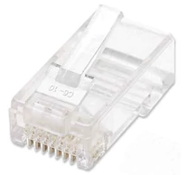RJ45 Modular Plugs - Cat5e - UTP - 3-prong - for solid wire - 15 µ gold plated contacts - 100 pack - RJ-45 - Transparent - Polycarbonate - Cat5e - U/UTP (UTP) -