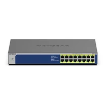 NETGEAR GS516PP Beállítást nem igénylő (unmanaged) Gigabit Ethernet (10/100/1000) Ethernet-áramellátás (PoE) támogatása Kék, Szürke