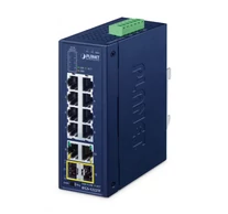 PLANET Industrial 8-Port Ring Switch IFGS-1222-TF Beállítást nem igénylő (unmanaged) Fast Ethernet (10/100) Kék