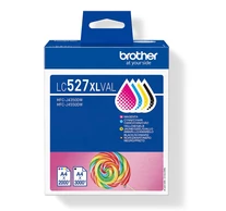 Brother LC527XLVAL tintapatron 4 db Eredeti Nagy (XL) kapacitású Fekete, Cián, Magenta, Sárga