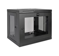 SmartRack 9U Alacsony Profilú, Kapcsoló Mélységű, Falra Szerelhető Mini Rack Háza, Átlátszó Akryl Ablak