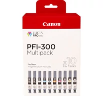 Canon PFI-300 tintapatron 10 db Eredeti Fekete, Kék, Cián, Szürke, Magenta, Fotó fekete, Fotó bíborvörös, Vörös, Sárga