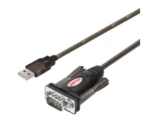 UNITEK Y-105 - Black - 1.5 m - USB Type-A - DB-9 - Male - Male