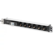 Digitus DN-95417 áramelosztó egység (PDU) 6 AC kimenet(ek) 0U/1U Fekete, Ezüst