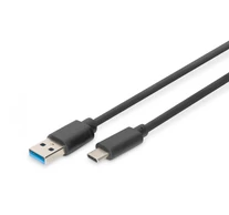 Digitus DB-300136-010-S USB kábel USB 3.2 Gen 1 (3.1 Gen 1) 1 M USB C USB A 5 Gbit/s Fekete