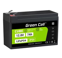Green Cell LFPGC12V7AH CUBE Akkumulátor LiFePO4 7Ah 12.8V 89.6Wh Lítium-vas-foszfát hoz UPS tápegységek, Biztonsági megfigyelés