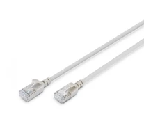 Slim RJ45-RJ45 patch kábel, Cat. 6A, F/FTP, AWG 32/7, LSOH, 2 m, szürke