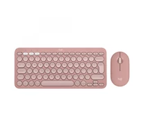 Logitech 920-012241 billentyűzet Egér mellékelve Univerzális RF vezeték nélküli + Bluetooth QWERTY Nemzetközi amerikai Rózsaszín