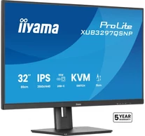 iiyama XUB3297QSNP-B1 32 hüvelykes IPS-panel 2560x1440 350cd/m USB-C dokkoló LAN/95W PD/DP-OUT KVM USB 3x3.2+1xC 1ms