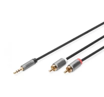 Digitus DB-510330-010-S audio kábel 1 M 2 x RCA Fekete