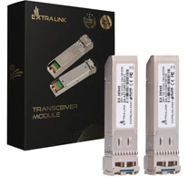 Extralink SFP+ 10G 2-csomag | SFP+ modul | 10Gbps, LC/UPC, 1310nm, 10km, egymód, DOM, HP/ARUBA-hoz dedikálva