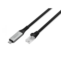 USB-C to RJ45 adapter kábel Cat. 6A S/FTP, 1 Gbit/s, USB 3.2 Gen1, LSZH, 3 m