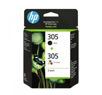 HP 305 2-Pack Tri-color/Black Original Ink Cartridge tintapatron 2 db Standard teljesítmény Fekete, Cián, Magenta, Sárga