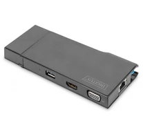Digitus DA-70894 dokkoló állomás és port replikátor Vezetékes USB 3.2 Gen 1 (3.1 Gen 1) Type-A Fekete