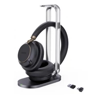 Yealink BH76 Plus + Charging Stand UC USB-C/A Headset Vezeték nélküli Fejpánt Hívás/zene USB Type-C / USB Type-A Bluetooth Dokkoló Fekete