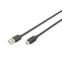 Digitus AK-300148-030-S USB kábel USB 2.0 3 M USB A USB C 0,48 Gbit/s Fekete