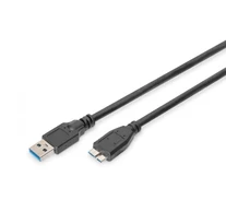 Digitus AK-300116-010-S USB kábel USB 3.2 Gen 1 (3.1 Gen 1) 1 M USB A Micro-USB B Fekete