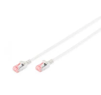 Slim RJ45-RJ45 patch kábel, Cat. 6, U/FTP, AWG 28/7, LSOH, 10 m, szürke