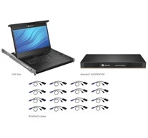 Vertiv Avocent LRA185KMM16D-001 rack konzol 48,3 cm (19") 1366 x 768 pixelek Műanyag, Acél Fekete 1U