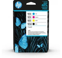 HP 951 4-Pack CMY(3)/950 Black Original Ink Cartridge Combo tintapatron 4 db Standard teljesítmény Fekete, Cián, Magenta, Sárga