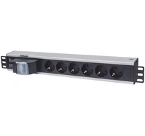 Intellinet 711432 áramelosztó egység (PDU) 6 AC kimenet(ek) 1.5U Fekete, Szürke