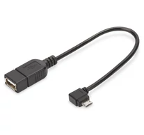 Digitus AK-300313-002-S USB kábel USB 2.0 0,15 M Micro-USB B USB A Fekete