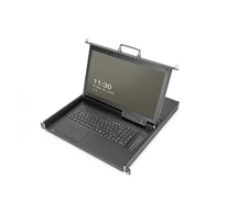 Moduláris KVM konzol 17'' HD LCD TFT, 8 VGA porttal, érintőpad, GE billentyűzet, fekete